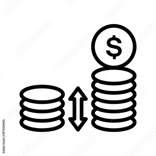 Financial margin trading and profit margin line art icon
