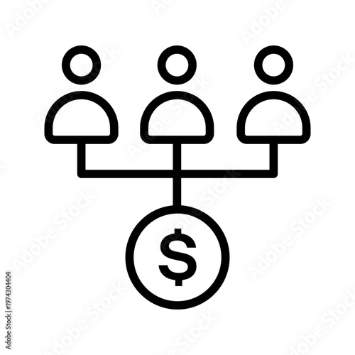 Mutual fund investment and asset management line art icon
