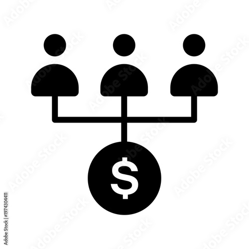 Mutual fund investment and asset management solid glyph icon
