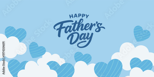 Set of Father's Day greeting cards with Light blue Argyle pattern. Father's Day poster in modern style With blue ribbons, flowers, Tulips and heart. 