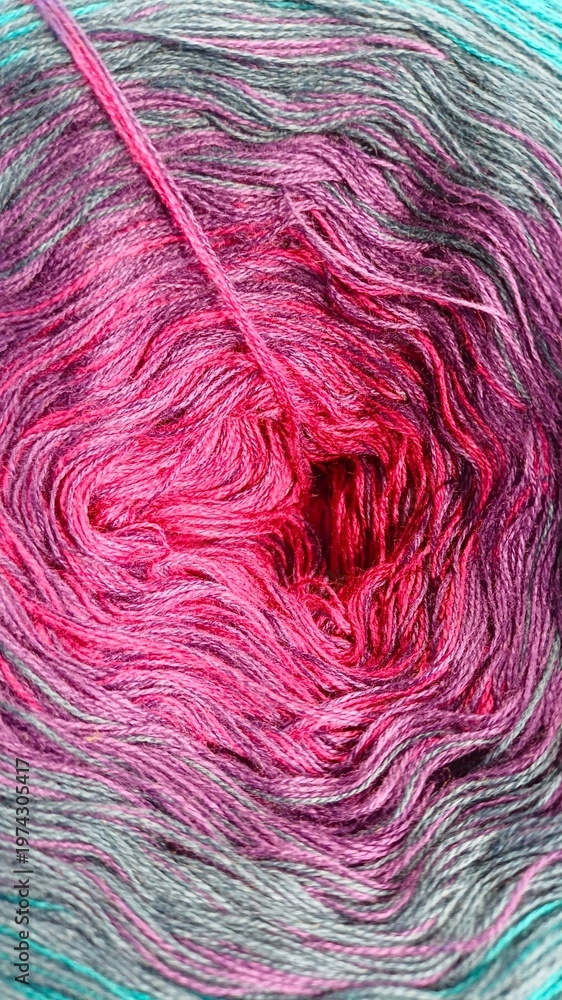 Obraz premium Colorful acrylic yarn ball for crafting hobbies