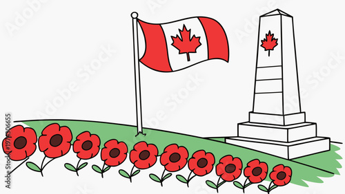 Vimy Ridge National Remembrance Day greetings in Canada vector