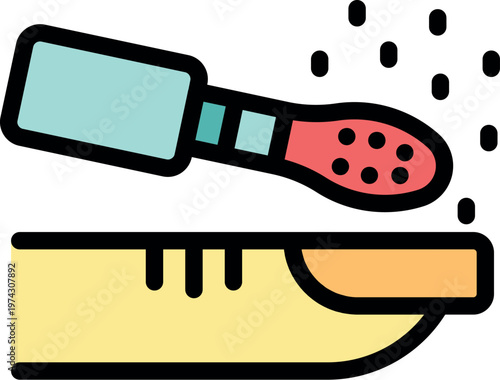 Close up of nail art process, applying powder for a flawless finish