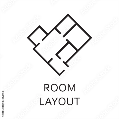 Room layout. Architectural schematic floor plan of the apartment concept