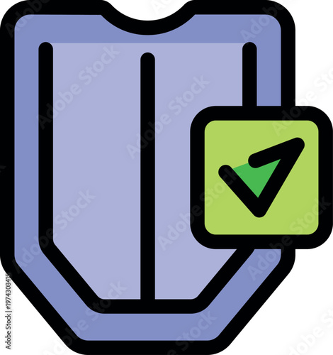 Antivirus software is providing effective protection, symbolized by a security shield with a prominent check mark