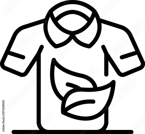 Eco friendly polo shirt embodies sustainable fashion, featuring natural leaves emphasizing organic materials and environmentally conscious clothing choices