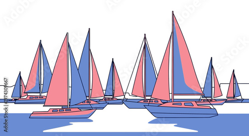 A Collection Of Sailboats Graceful Maritime Vessels On The Ocean