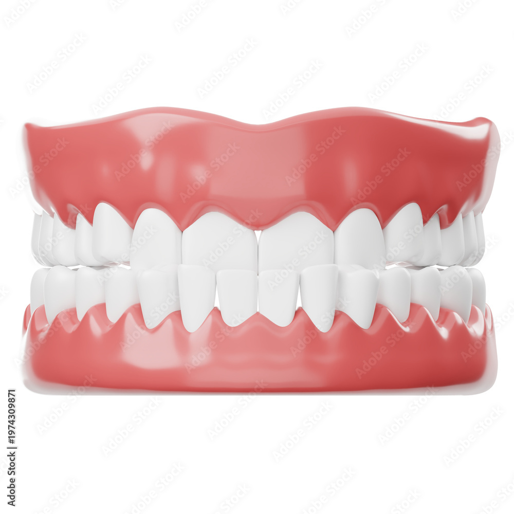 Obraz premium 3D Render of Underbite Teeth