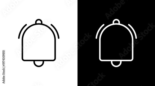 Notification Bell White Icon Set Design