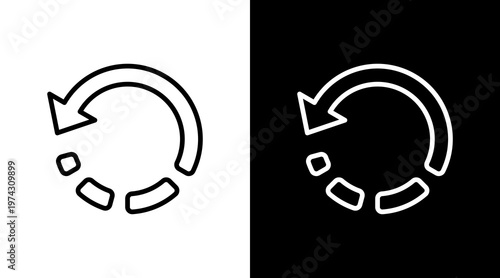 Refresh White Icon Set Design