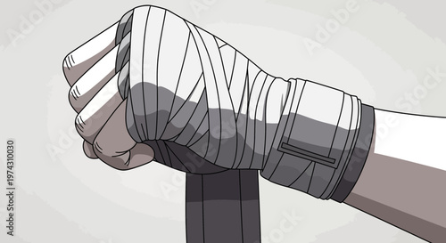 A Tightly Wrapped Fist Ready For Action And Competition