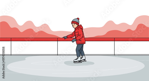 A Young Person Enjoying A Winter Ice Skating Adventure