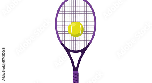 A Vibrant Purple Tennis Racquet With Yellow Ball Ready For Action