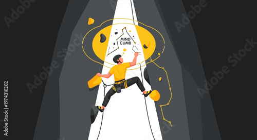 Abstract Concept Of Mental Ascent And Climbing Challenges