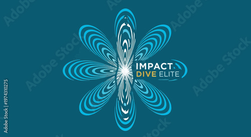 Abstract Floral Design With Impact Dive Elite Logo