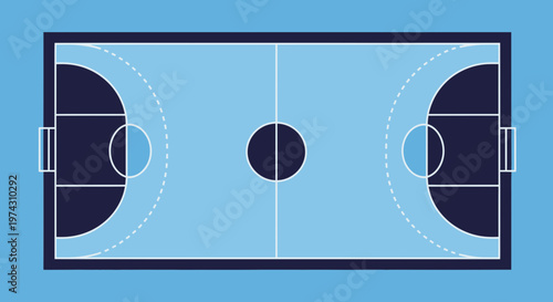 Abstract Futsal Court Minimalist Design Aerial View