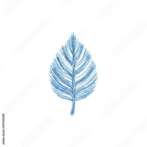 Delicate Blue Leaf Design with Intricate Vein Patterns and Texture