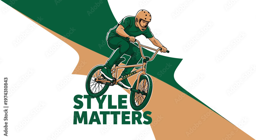 Fototapeta premium Action BMX Rider Performing Stunts With Style