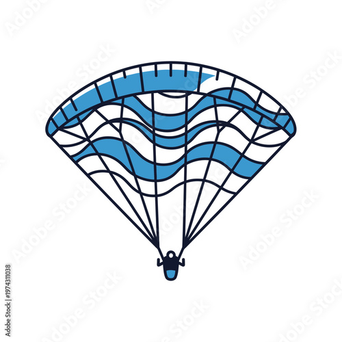 Abstract Paraglider Wing With Wave Pattern Illustration