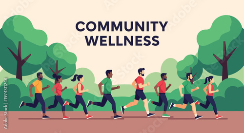 Active Community Togetherness For Health And Vitality Banner