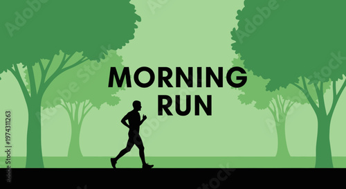 Active Person Jogging Through Lush Greenery Embracing Morning Fitness