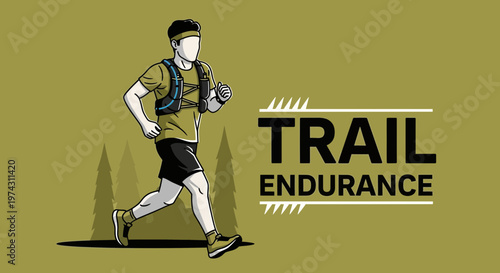 Active Runner Pushing Limits On Forest Trail Endurance