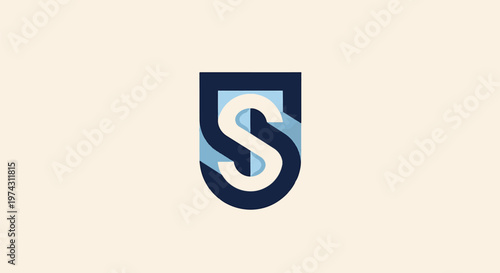 Elegant and Modern Shield Logo Featuring the Letter S.