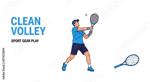 Active Tennis Player Executing A Clean Volley Serve In Game