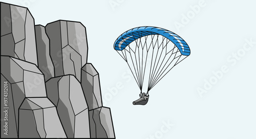Adventure Paragliding Over Rocky Mountains Scenic View