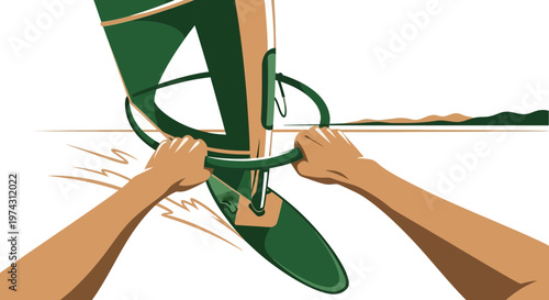 Active Windsurfing Harness Grip On The Water