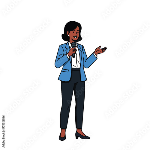 Businesswoman Speaking with Confidence and Authority.