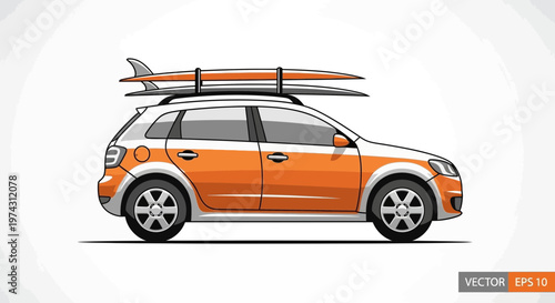 Adventure Ready Vehicle Carrying Surfboards On Roof Rack