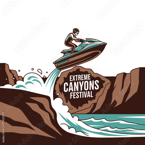 Adrenaline Fueled Jet Skiing Adventure Through Rugged Canyons During Festival