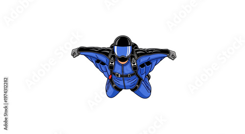 Adrenaline Powered Wingsuit Flyer Soaring Through The Air