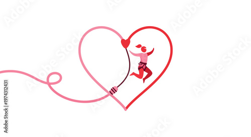 Adventures Of The Heart Bungee Jump Love Theme Illustration