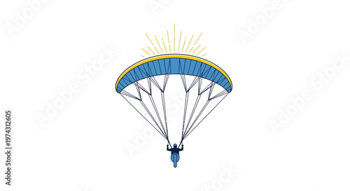 Adventuresome Sky Rider Ascending With Radiant Sunlight