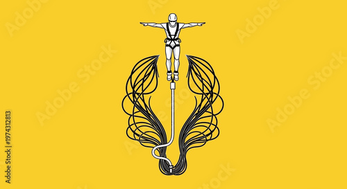 Adventurous Leap Of Faith From Great Heights