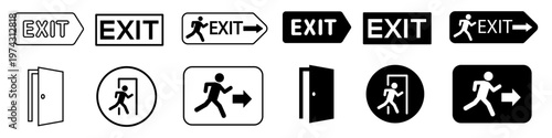 Exit icon vector set. Out illustration sign collection. output symbol.