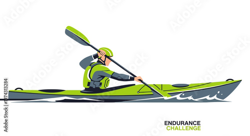 Agile Kayaker Navigating Water Rapids Sporting Adventure