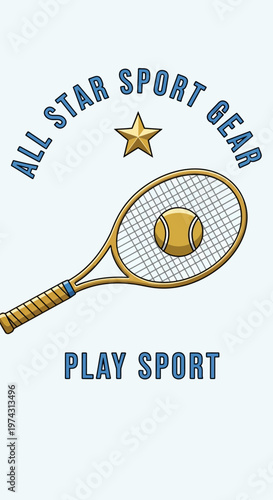 All Star Tennis Gear Play Sport Graphic Design For Active Lifestyles