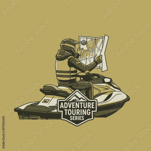 Adventurous Rider Navigates Waterway With Detailed Map