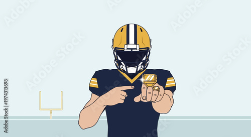 American Football Champion Shows Off Championship Ring With Pride And Victory