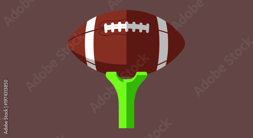 American Football Icon on Green Tee Minimalist Design Ready For Kickoff