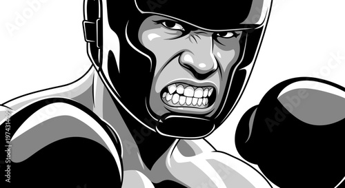 Aggressive Boxer Ready To Fight A Fierce Combatant Portrait