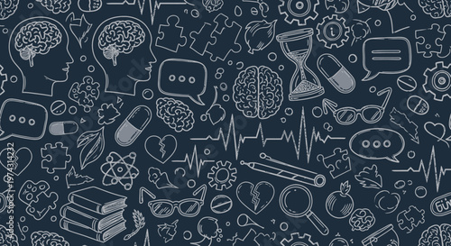 flat vector Mental health art isolated on White Background vector background, vector illustration