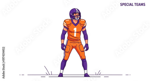 American Football Player Uniform Number One Ready For Action