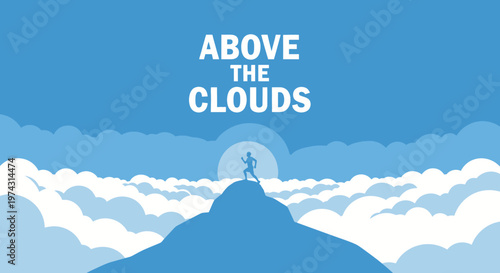 Ascend to Greatness Athlete Reaches Peak Above The Clouds