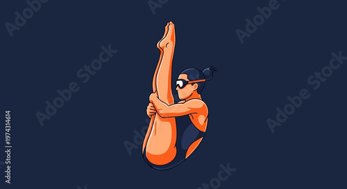 Athlete Executes Perfect Dive During Competition