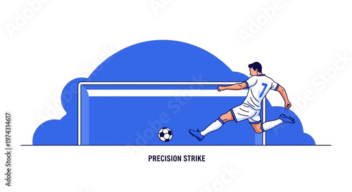 Athlete Executing A Powerful Football Kick Near Goal Post