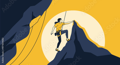 Ascending Peaks Reaching Summit With Determination And Grit